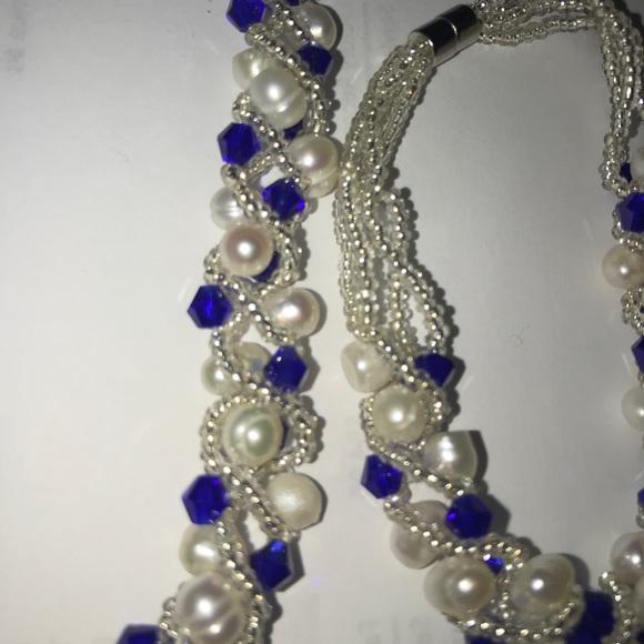 Freshwater pearls necklace bracelet set - Picture 5 of 7